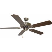 5 Blade 52" Indoor Ceiling Fan with Rosewood / Walnut Blades (Light Kit Compatible)