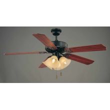 5 Blade 52" Indoor Ceiling Fan with Sepia Glass Light Kit