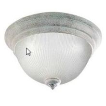 1 Light 11" Flush Mount Ceiling Fixture with Frosted Ribbed Glass Shade