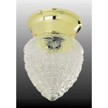 1 Light 5.25" Flush Mount Ceiling Fixture with Clear Ribbed Glass Shade