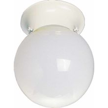 1 Light 6" Flush Mount Ceiling Fixture with White Opal Glass Globe Shade