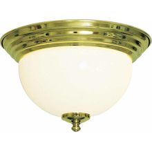 1 Light Flush Mount Ceiling Fixture with White Opal Glass Dome Shade