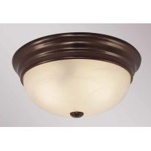 Marti 1 Light 11" Flush Mount Ceiling Fixture with White Alabaster Glass Dome Shade