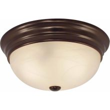 Marti 2 Light 13" Flush Mount Ceiling Fixture with White Alabaster Glass Dome Shade
