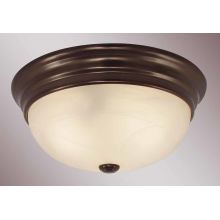 Marti 3 Light 15" Flush Mount Ceiling Fixture with White Alabaster Glass Dome Shade