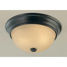Marti 2 Light Flush Mount Ceiling Fixture with Sepia Glass Dome Shade