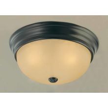 Marti 3 Light Flush Mount Ceiling Fixture with Sepia Glass Dome Shade