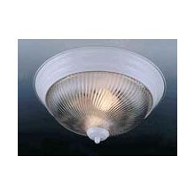 1 Light 11" Flush Mount Ceiling Fixture with Clear Swirl Ribbed Glass Dome Shade