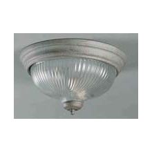 1 Light 11" Flush Mount Ceiling Fixture with Clear Swirl Ribbed Glass Dome Shade