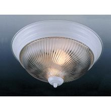 1 Light 11" Flush Mount Ceiling Fixture with Clear Swirl Ribbed Glass Shade
