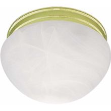 2 Light 9" Flush Mount Ceiling Fixture with White Alabaster Glass Shade