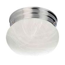 2 Light 12" Flush Mount Ceiling Fixture with White Alabaster Glass Shade