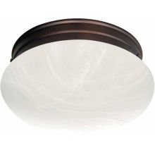 2 Light 12" Flush Mount Ceiling Fixture with White Alabaster Glass Shade