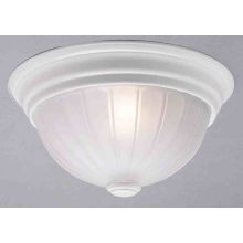 1 Light 11" Flush Mount Ceiling Fixture with Frosted Mel Ribbed Glass Shade