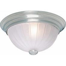 2 Light 13" Flush Mount Ceiling Fixture with Frosted Mel Ribbed Glass Shade