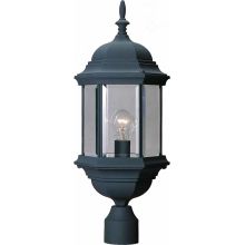 1 Light Post Light with Clear Beveled Glass Shade