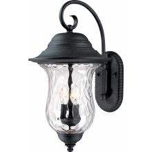 Aurora 3 Light 23.5" Height Outdoor Wall Sconce with Water Glass