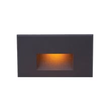 5" Wide Horizontal LED Step and Wall Light with Amber Lens - 12 Volt