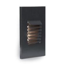 5" Tall Vertical LED Step and Wall Light with Louvered Lens - 12 Volt