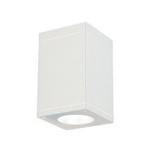Cube Architectural 7" Tall LED Outdoor Flush Mount Ceiling Fixture - 33° Flood Beam Spread