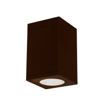 Cube Architectural 7" Tall LED Outdoor Flush Mount Ceiling Fixture - 25° Narrow Beam Spread