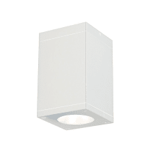 Cube Architectural 7" Tall LED Outdoor Flush Mount Ceiling Fixture - 18° Spot Beam Spread