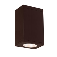 Cube Architectural 10" Tall LED Outdoor Flush Mount Ceiling Fixture - 25° Narrow Beam Spread