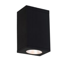 Cube Architectural 10" Tall LED Outdoor Flush Mount Ceiling Fixture - 18° Spot Beam Spread