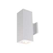 Cube Architectural 2 Light 13" Tall LED Outdoor Wall Sconce with 33° Flood Beam Spread and Light Directed One Side Each