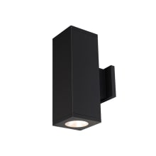 Cube Architectural 2 Light 13" Tall LED Outdoor Wall Sconce with 33° Flood Beam Spread and Light Directed Away From The Wall