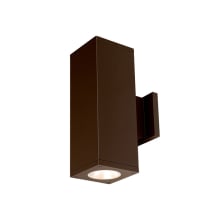 Cube Architectural 2 Light 13" Tall LED Outdoor Wall Sconce with 33° Flood Beam Spread and Light Directed One Side Each