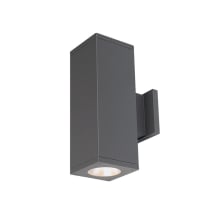 Cube Architectural 2 Light 13" Tall LED Outdoor Wall Sconce with 33° Flood Beam Spread and Light Directed One Side Each