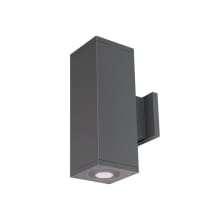 Cube Architectural 2 Light 13" Tall LED Outdoor Wall Sconce with 6° Ultra Narrow Beam Spread and Light Directed Towards The Wall