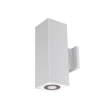 Cube Architectural 2 Light 13" Tall LED Outdoor Wall Sconce with 6° Ultra Narrow Beam Spread and Light Directed Towards The Wall