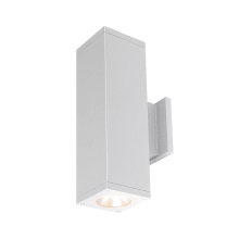 Cube Architectural 2 Light 18" Tall LED Outdoor Wall Sconce with 40° Flood Beam Spread and Light Directed Away From The Wall