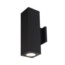 Cube Architectural 2 Light 18" Tall LED Outdoor Wall Sconce with 40° Flood Beam Spread and Light Directed One Side Each