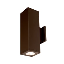 Cube Architectural 2 Light 18" Tall LED Outdoor Wall Sconce with 40° Flood Beam Spread and Light Directed One Side Each