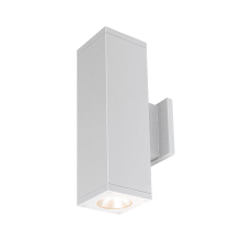 Cube Architectural 2 Light 18" Tall LED Outdoor Wall Sconce with 40° Flood Beam Spread and Light Directed Straight Up and Down