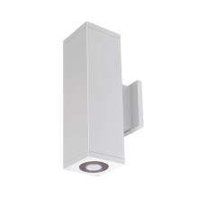 Cube Architectural 2 Light 18" Tall LED Outdoor Wall Sconce with 6° Ultra Narrow Beam Spread and Light Directed Towards The Wall