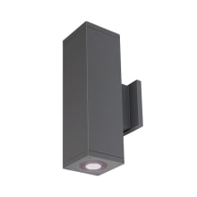 Cube Architectural 2 Light 18" Tall LED Outdoor Wall Sconce with 6° Ultra Narrow Beam Spread and Light Directed Towards The Wall