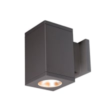 Cube Architectural Single Light 7" Tall LED Outdoor Wall Sconce with 33° Flood Beam Spread and Light Directed Towards The Wall