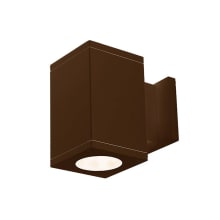 Cube Architectural Single Light 7" Tall LED Outdoor Wall Sconce with 33° Flood Beam Spread and Light Directed Towards The Wall