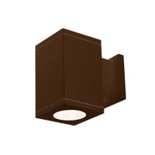 Cube Architectural Single Light 7" Tall LED Outdoor Wall Sconce with 18° Spot Beam Spread and Light Directed Straight Up or Down
