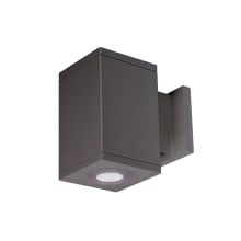 Cube Architectural Single Light 7" Tall LED Outdoor Wall Sconce with 6° Ultra Narrow Beam Spread and Light Directed Towards The Wall