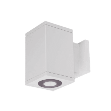 Cube Architectural Single Light 7" Tall LED Outdoor Wall Sconce with 6° Ultra Narrow Beam Spread and Light Directed Towards The Wall