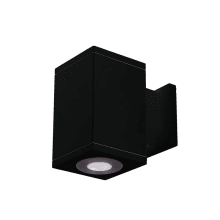 Cube Architectural Single Light 7" Tall LED Outdoor Wall Sconce with 6° Ultra Narrow Beam Spread and Light Directed Towards The Wall