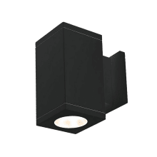 Cube Architectural Single Light 10" Tall LED Outdoor Wall Sconce with 40° Flood Beam Spread and Light Directed Towards The Wall