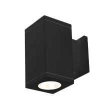 Cube Architectural Single Light 10" Tall LED Outdoor Wall Sconce with 40° Flood Beam Spread and Light Directed Away From The Wall