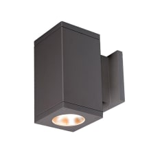 Cube Architectural Single Light 10" Tall LED Outdoor Wall Sconce with 30° Narrow Beam Spread and Light Directed Straight Up and Down