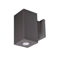 Cube Architectural Single Light 10" Tall LED Outdoor Wall Sconce with 6° Ultra Narrow Beam Spread and Light Directed Towards The Wall